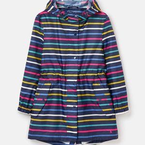 Joules Navy Multicolor Stripe Rain Coat-NWT- SZ 8, 10 & 12